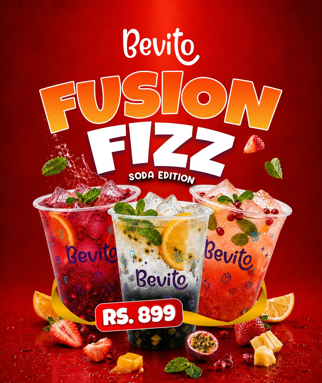 Bevito Fusion Fizz, Soda Edition — Vimto Blush, Black Lemon Frost and PineBerry Crush, Rs. 899 each